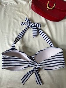 Striped Halter Bikini Top