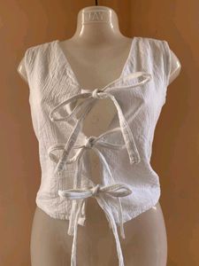 Y2K inspired White knot Top