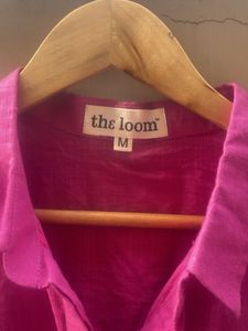 Vibrant Pink Collared Midi Dress