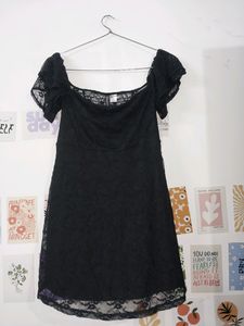 H&amp;M Off Shoulder Black Dress