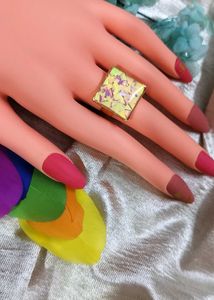 Sparkling Square Statement Ring
