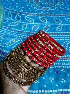 Set of Red & Gold Bangles