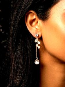 Elegant Drop Earrings with Pearl AD
