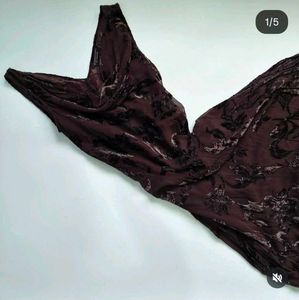 Elegant Velvet Floral Gown