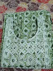 Green Printed Kurta Set