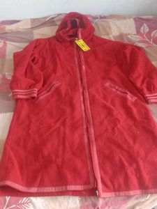 Cozy Red Fleece Hooded Jacket