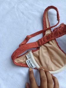 Chic Textured Terracotta Bikini Top