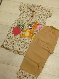 Collar Top Bottom Set Brown
