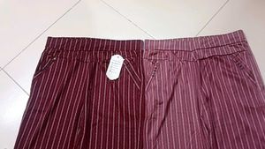 New Striped Maroon Palazzo Pants, combo at sale