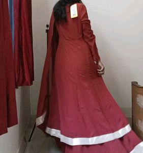Maroon Kurta Set with Dupatta
