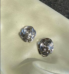 Silver Rose Stud Earrings