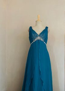 Sparkling Teal Evening Gown