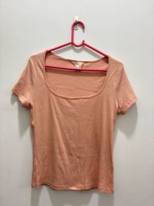 H&amp;M Square Neck Ribbed Top (M)
