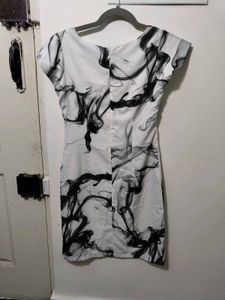 Monochrome Liquid Print Dress