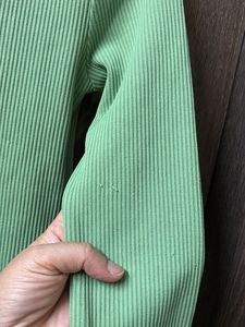 Lime Green Ribbed Long Sleeve Top