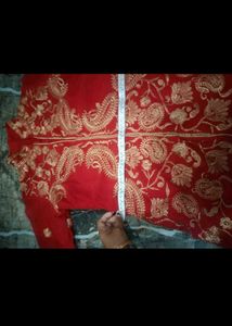 Red salwar with Golden Embroidery