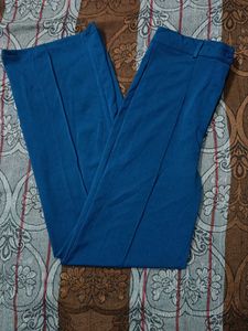 Blue Wide-Leg Trousers