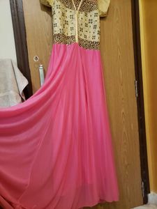 Glittery girls' Festive Dress - Pink &amp; Gold