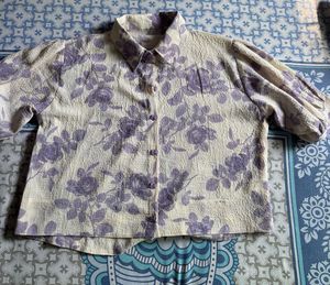 Vintage Floral Button-Up Blouse