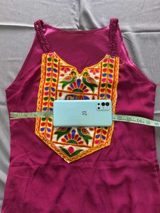 navratri burgandy sleeveless kurta