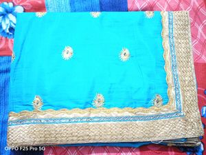 Beautiful Sky Blue Saree