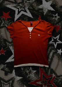 Cute Red & White Layered Top