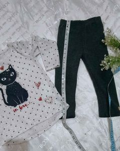 Very Cute N Beautiful Cate Top With Leggings