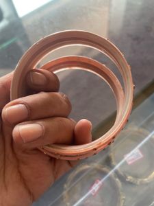 Peach Crystal Embellished Bangles