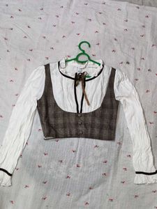 Charming Plaid Patchwork crop top