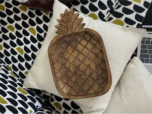 Hand Carved Wooden Pineapple Bowl
