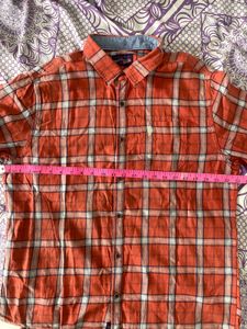 U.S Polo Assn. Men's Orange Plaid Shirt