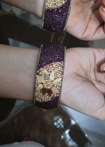 Purple &amp; Gold Bangle Set