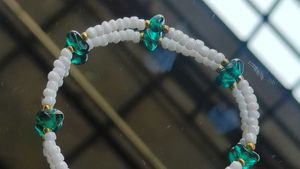 y2k Elegant Beaded Bracelet with Green Accents