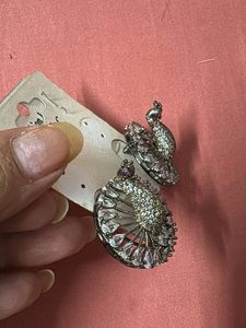 Unique Peacock Design Stud Earrings