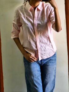 Chic Pink Striped Button-Up Shirt
