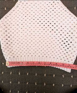 Crocheted White Tank Top