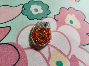 Handmade orange juice inspired Beaded Brooch