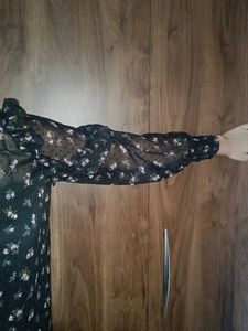 Chic Floral Print Sheer Blouse