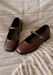 Chic Brown Mary Jane Ballet Flats