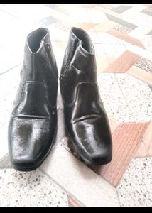 kids Black Leather Ankle Boots