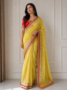 Embroidered Silk Saree with Blouse