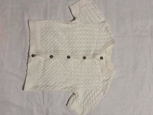 H&amp;M Cream Cable Knit Button-Up Sweater