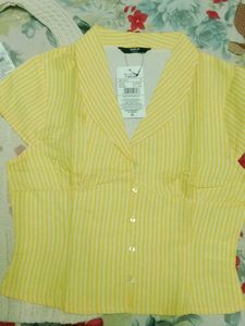 Yellow Striped Button-Up Shirt