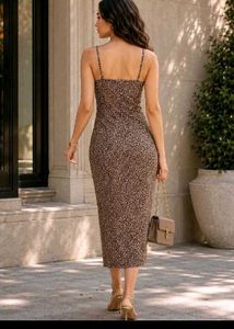 Leopard Print Spaghetti Strap Dress