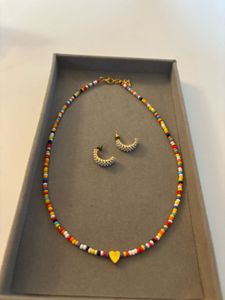 Beaded Necklace and Earrings Set