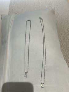 Two dainty diamond necklaces