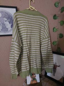 Striped V-Neck Cardigan