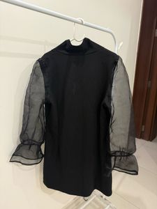 SASSAFRAS Chic Black Blazer Dress