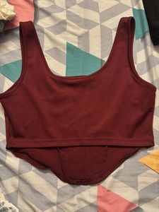 Chic Burgundy Corset Top