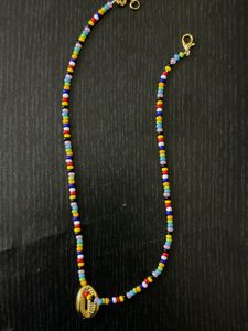 Colorful Beaded Necklace with Shell Pendant